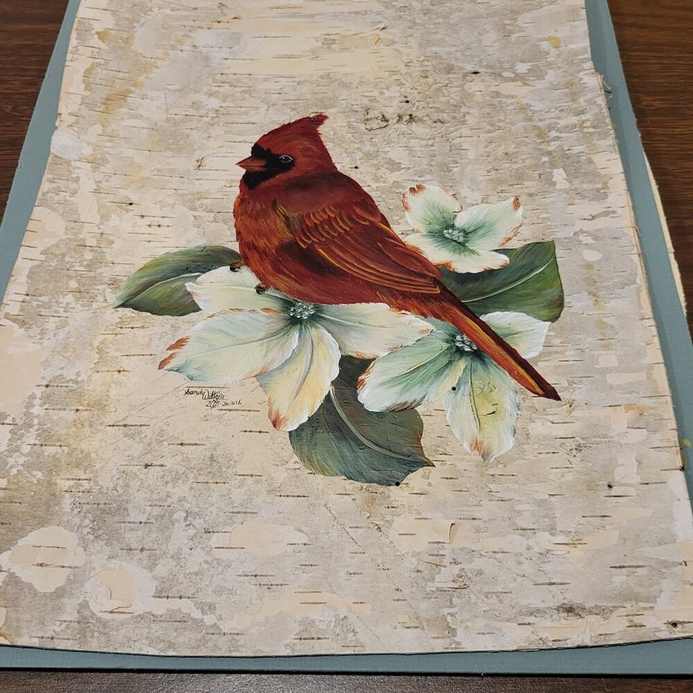 Vintage Birchwood Painting